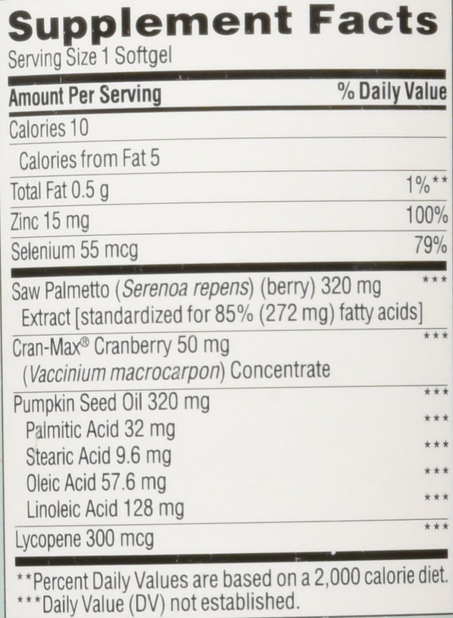 TRUNATURE, Prostate Health Complex Supplement – 250 Softgels Support Formula