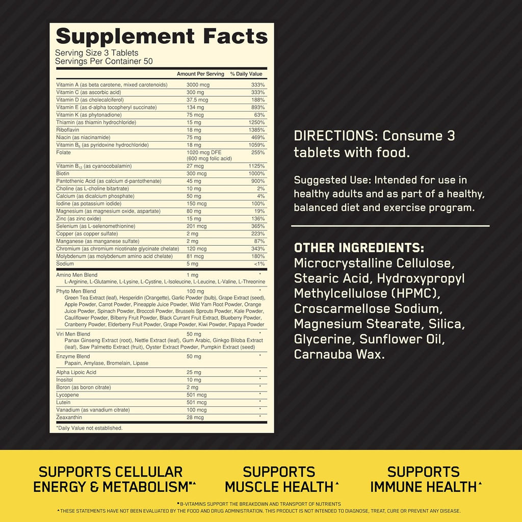 Optimum Nutrition Opti-Men Multivitamin Tablets