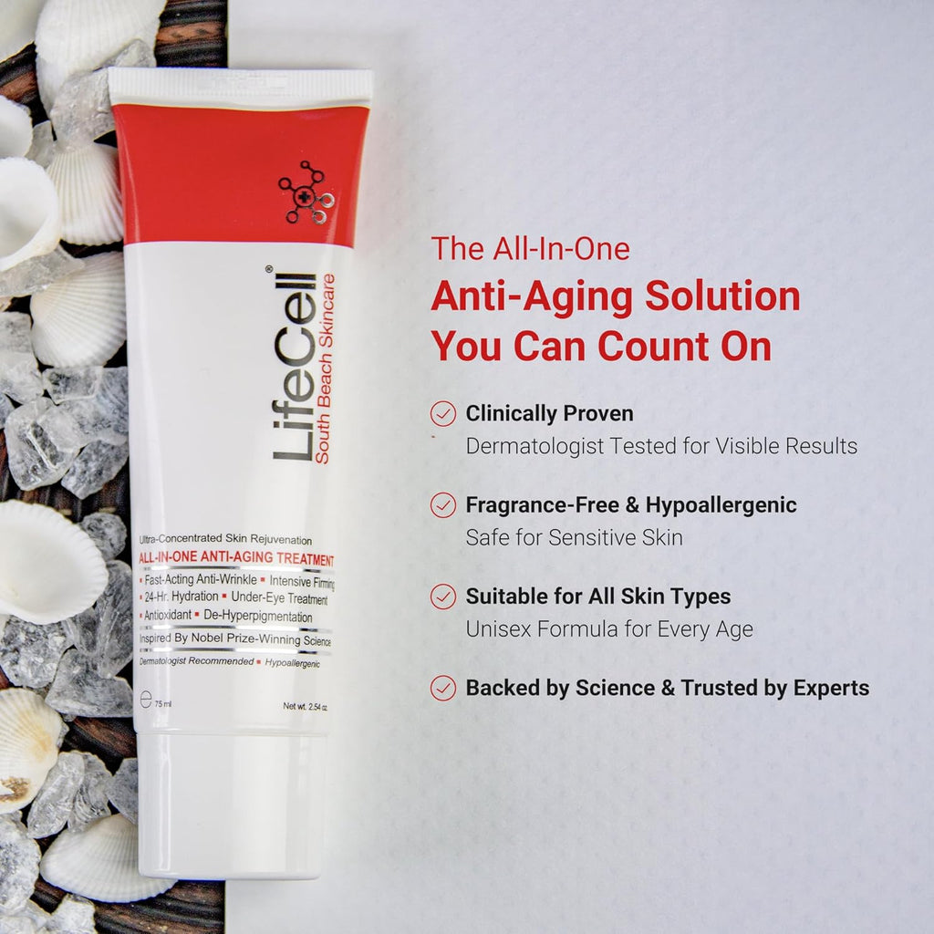 LifeCell All In One Anti-Aging Cream Wrinkle Repair & Firming 2.54 oz
